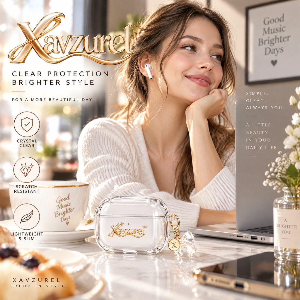 Xavzurel™ Crystal-Clear Earbud Case with Bow Charm — everyday styling